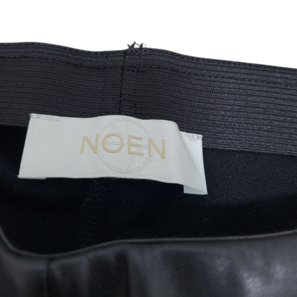 NOEN Faux Leather Front Jersey Back Leggings Black Size 10 US - Picture 5 of 10